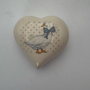 Heart-Shaped Sachet Trinket  with Duck/Goose Design